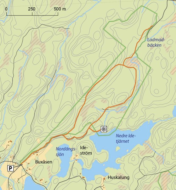 Vandringskarta Buxåsen naturreservat