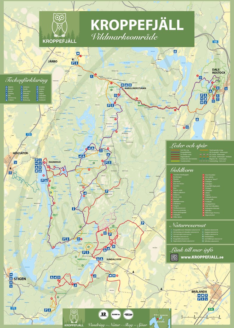 Vandringskarta Kroppefjälls naturreservat